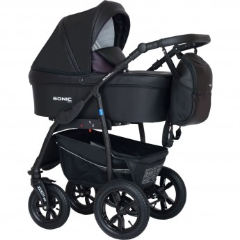 Коляска VERDI Babies Sonic Plus 3 в 1, черная с фиолетовой вставкой Коляска VERDI Babies Sonic Plus 3 в 1, черная с фиолетовой вставкой