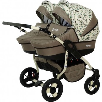 Коляска VERDI Twin 2 в 1, светло коричневый с светлой абстракцией Коляска VERDI Twin 2 в 1, светло коричневый с светлой абстракцией